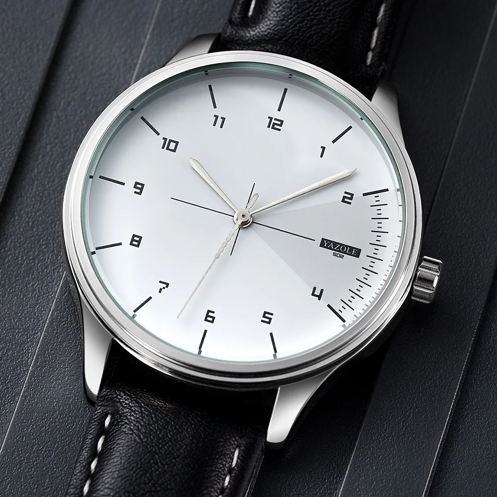 Leather Watch Band Men - Orologi al Quarzo YAZOLE di Alta